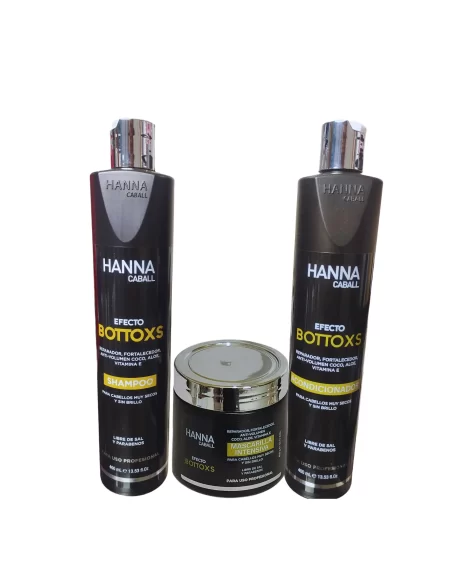 Pack Shampoo y Acondicionador 400ml + Mascarilla 400g Efecto Bottoxs hanna Caball