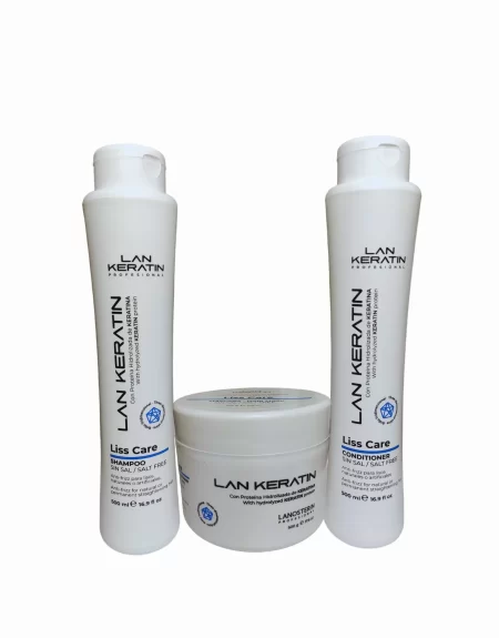 Pack Shampoo + Acondicionador + mascarilla Liss Care 500ml lan keratin