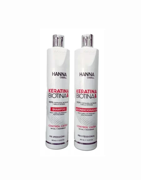 Kit Shampoo y Acondicionador Keratina Biotina x 400ml Hanna Caball