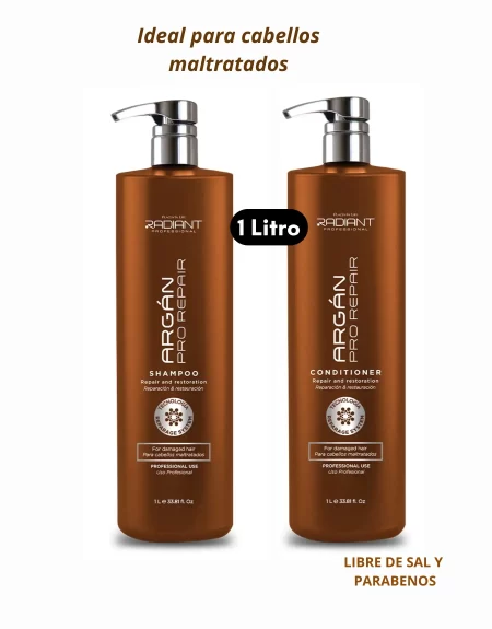 Shampoo y Acondicionador Argán Pro Repair 1000ml Radiant