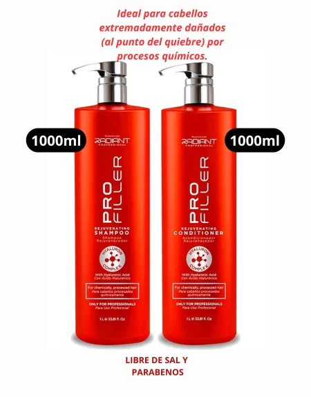 Shampoo y Acondicionador 1000ml Pro Filler Rejuvenating Radiant