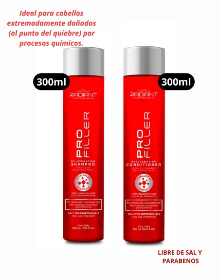 Shampoo y Acondicionador 300ml Pro Filler Rejuvenating Radiant