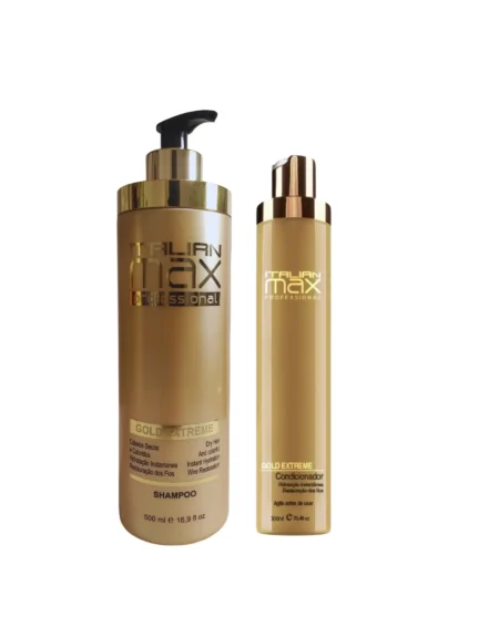 Pack Shampoo 500ml y Condicionador 300ml Gold Extreme  Italian Max